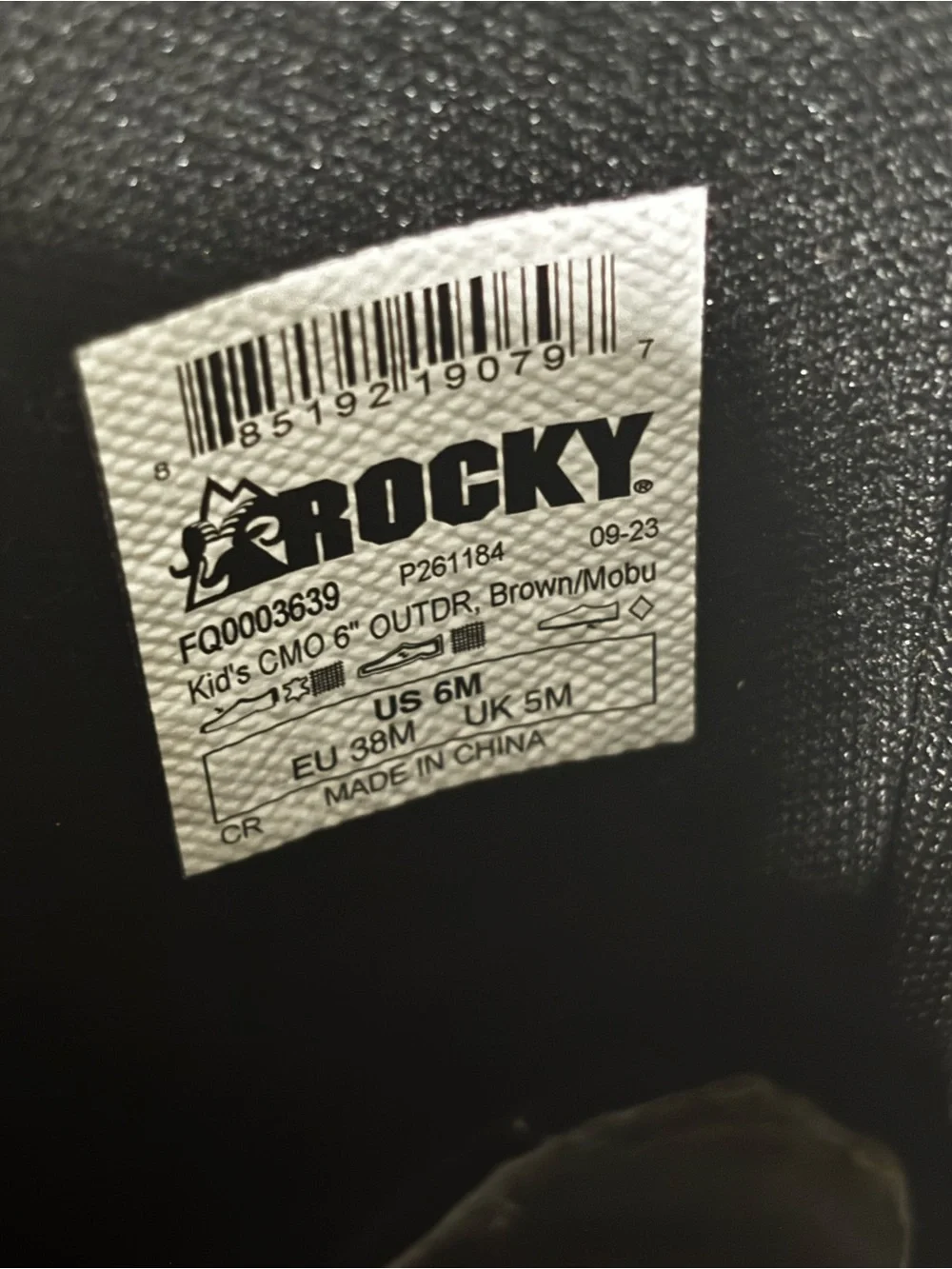 Rocky Brown Leather Work Boots with Realtree Camouflage Shaft